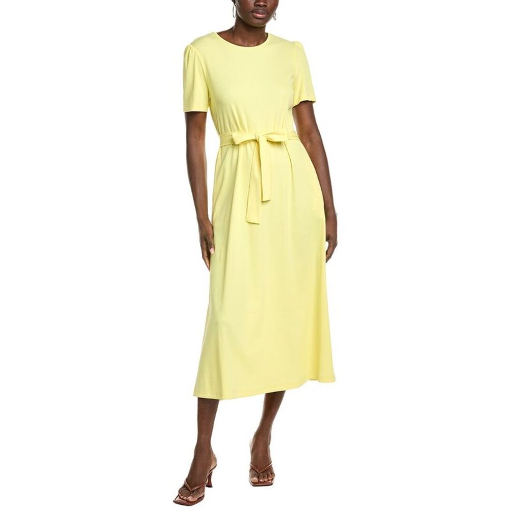 Kathleen Maeve Womens  Puff Sleeve T-Shirtdress, Yellow